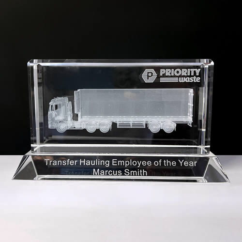 3d crystal truck award