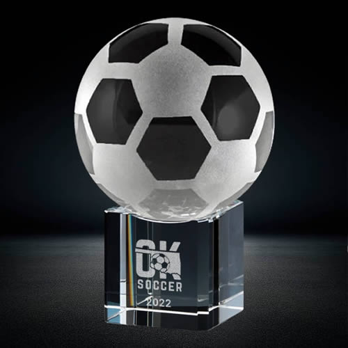 soccer ball crystal award