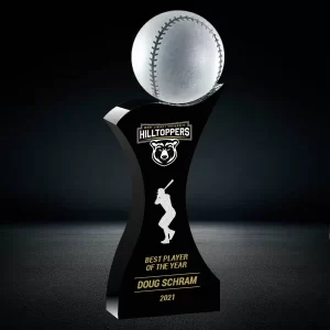 crystal baseball trophy