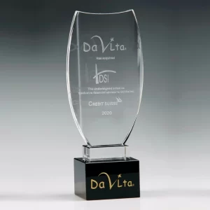 crystal curved trophy