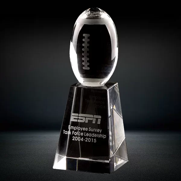 crystal football trophy