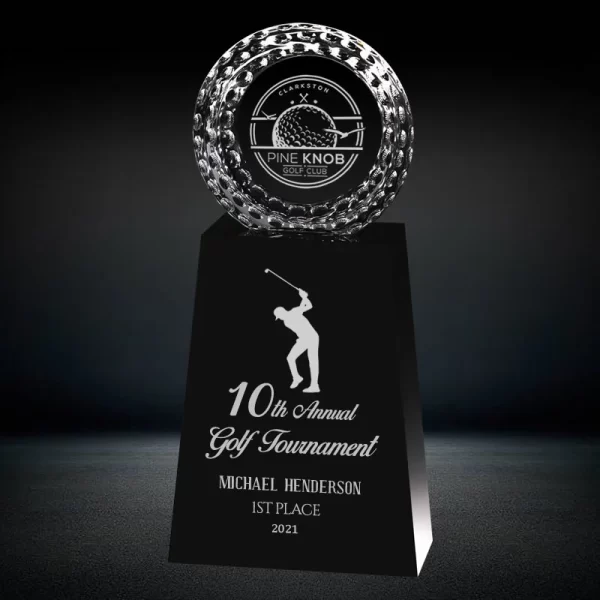 golf ball crystal award