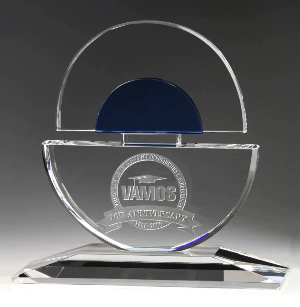 half circle crystal award