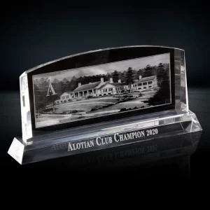 laser engraved photo crystal plaque award