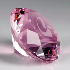 pink crystal diamond paperweight