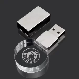 round crystal USB flash drive