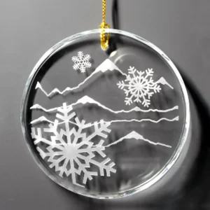 round crystal snowflake ornament