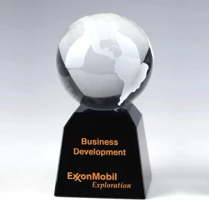 world globe crystal award