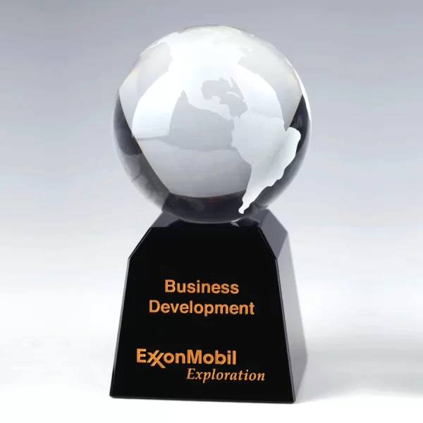 world globe crystal award