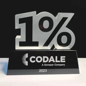 1 percent shaped crystal award
