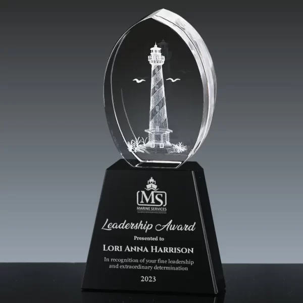 3d crystal lighthouse award