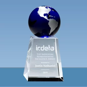 blue crystal globe award