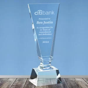 clear crystal fan trophy award