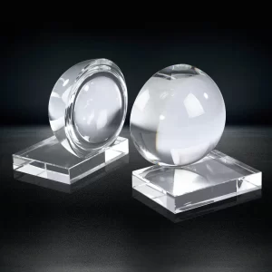 clear crystal half sphere bookends award