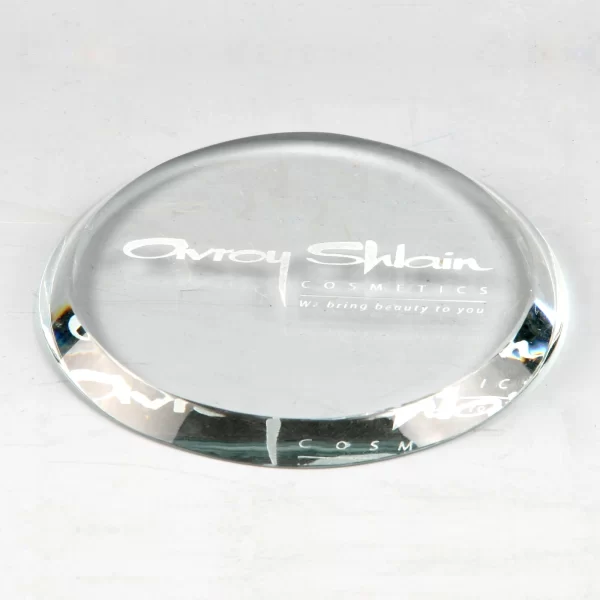 clear crystal round coaster