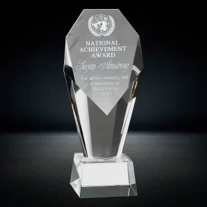 crystal heptagon trophy award