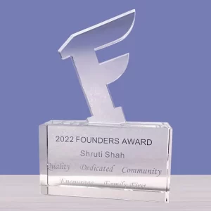 crystal letter F award