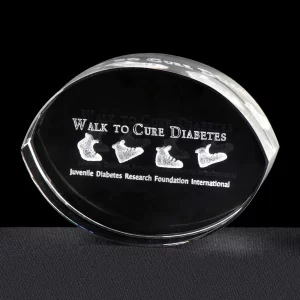 crystal oval paperweight-award
