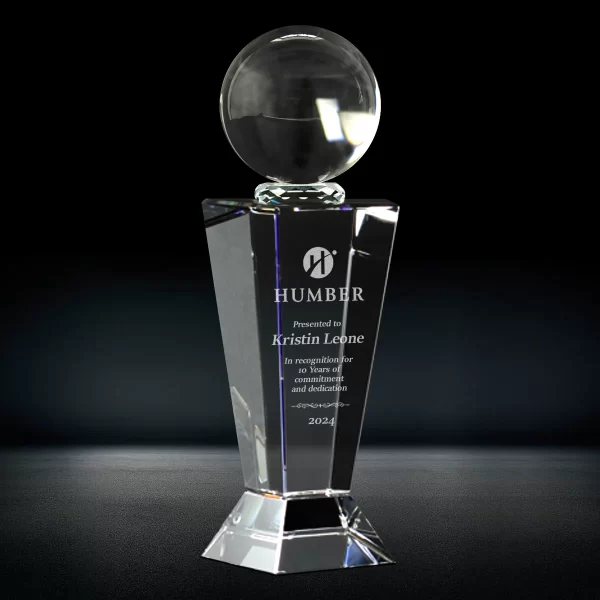 crystal sphere trophy award