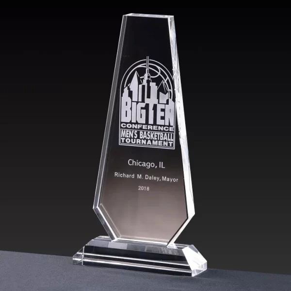 crystal tapered tower plaque award
