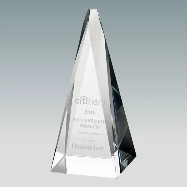 faceted crystal pyramid award