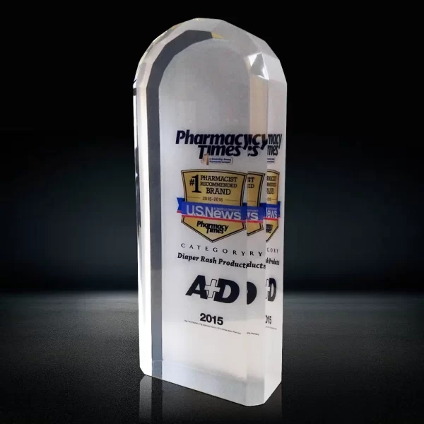 full color printed crystal dome tower award