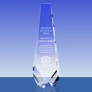 gem cut crystal tower award