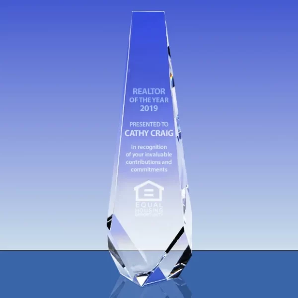 gem cut crystal tower award