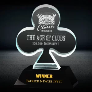 poker ace of clubs crystal award