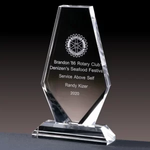 tapered crystal plaque award