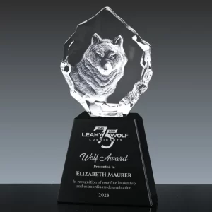 3d crystal wolf award