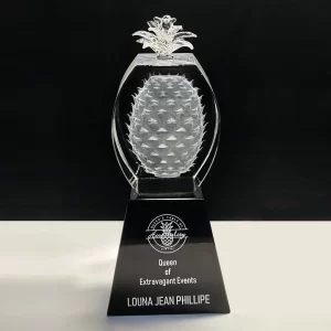 3d laser crystal pineapple award