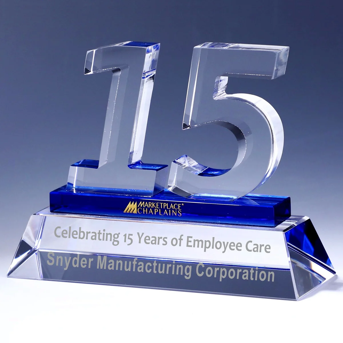 crystal 15 years of service award
