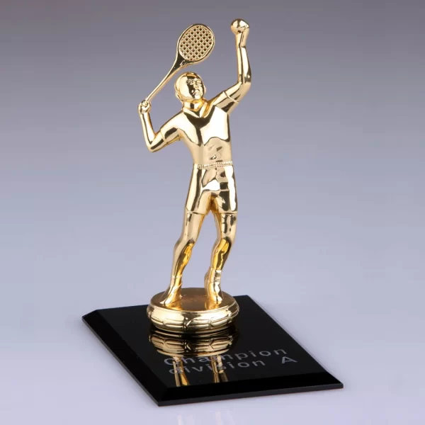 golden metal tennis player award