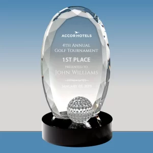 multifaceted crystal oval golf award