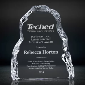 optical crystal iceberg plaque award