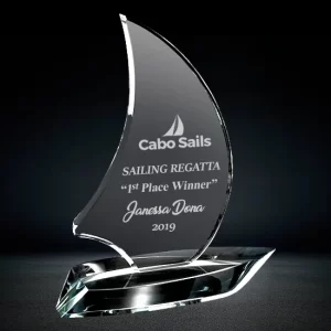 optical crystal regatta sailboat award
