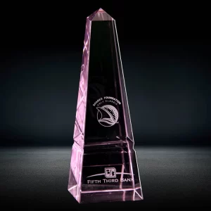 pink crystal obelisk award