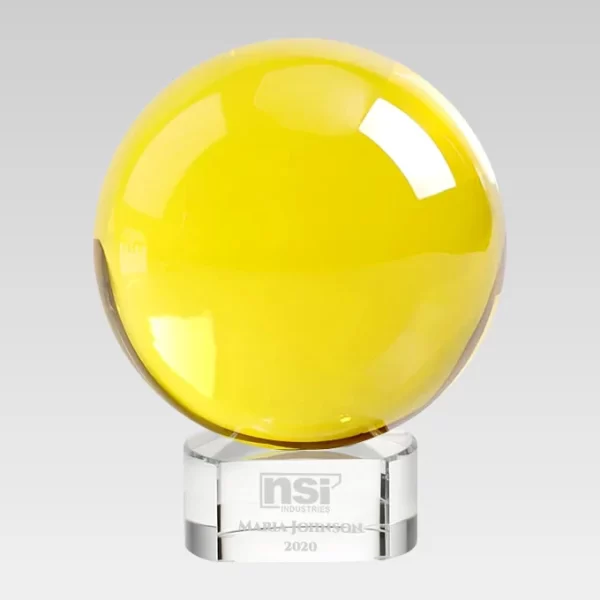 yellow crystal sphere award