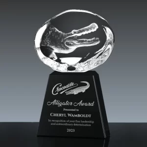 3d crystal alligator award