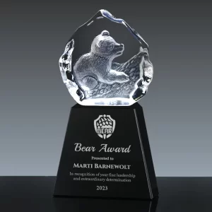 3d crystal bear award