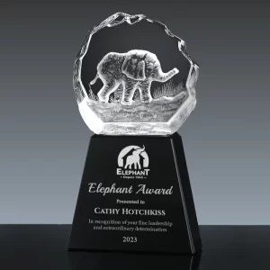 3d crystal elephant award
