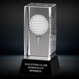 3d crystal golf ball award