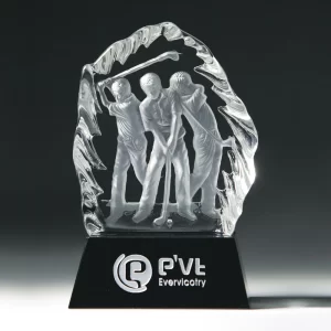 3d crystal triple golfer award