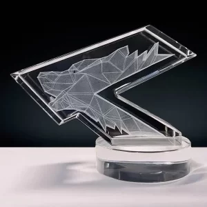 3d logo cut crystal award