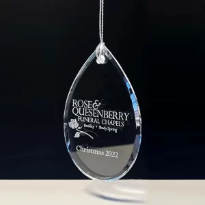 beveled crystal teardrop ornament