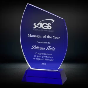 blue crystal peak plaque award