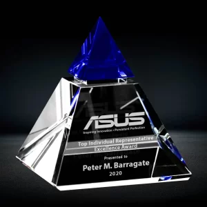 blue peak crystal pyramid award