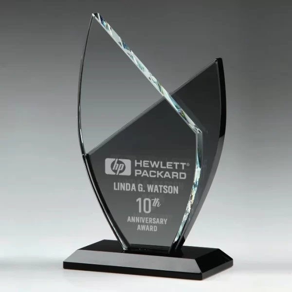 clear and black crystal award