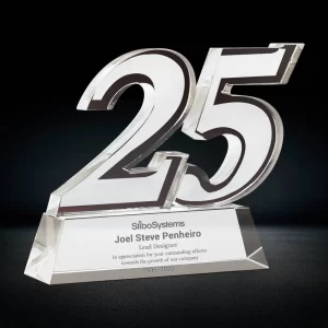crystal 25 years of service award